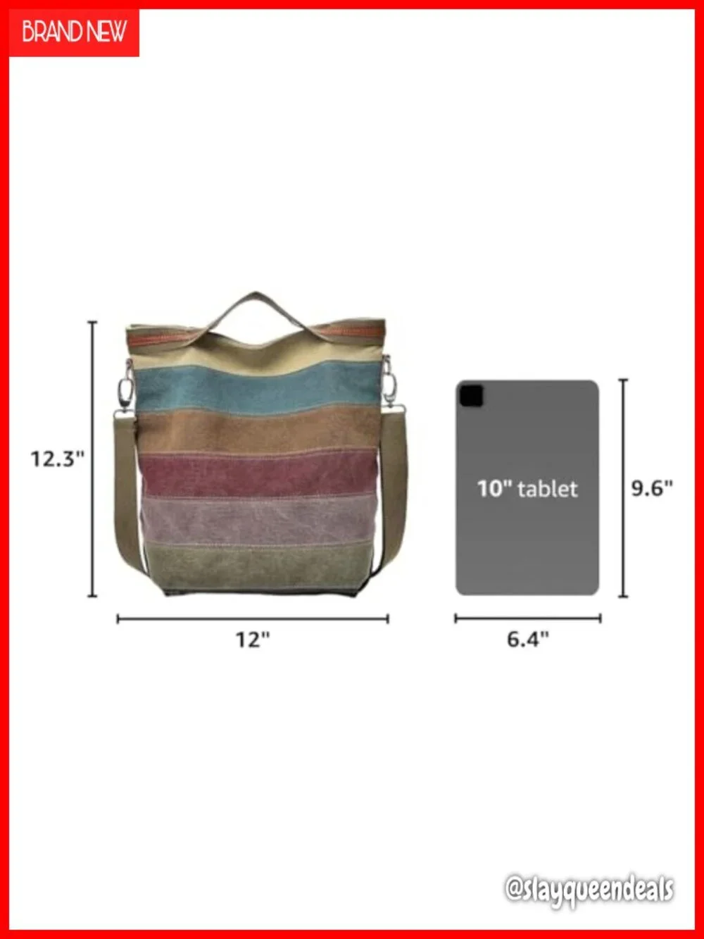CVFAJI Canvas Hobo Handbag Multi-Color Tote Crossbody Adjustable Strap